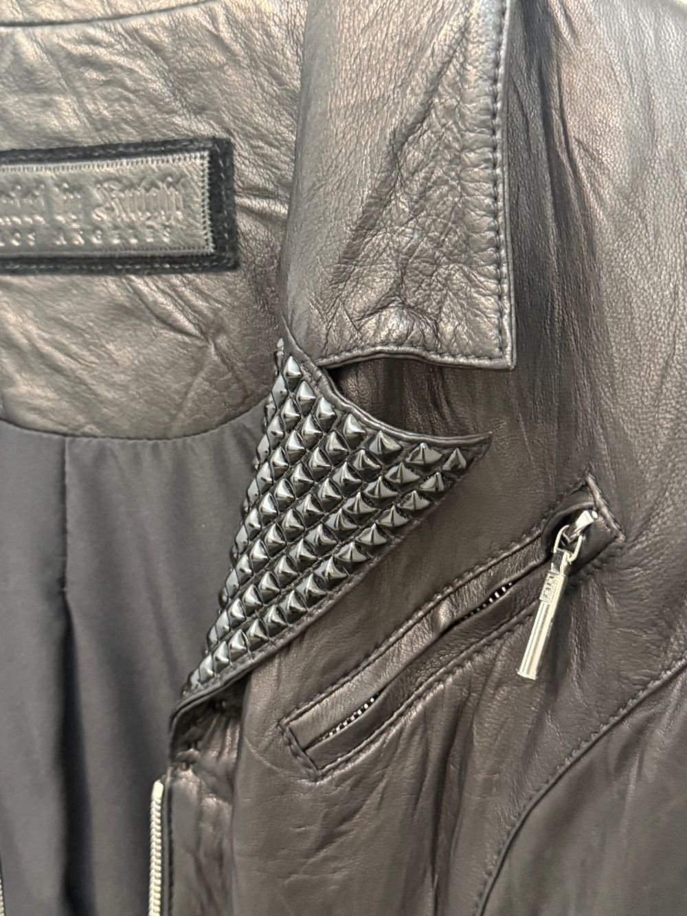 Jaded by Knight distressed Italian leather jacket RARE L